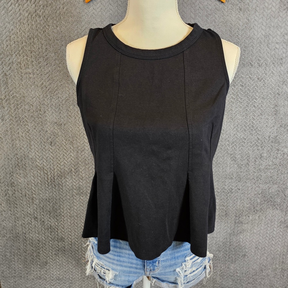 Banana Republic Womens Black Sleeveless Peplum Knit‎ Top Small RN 54023